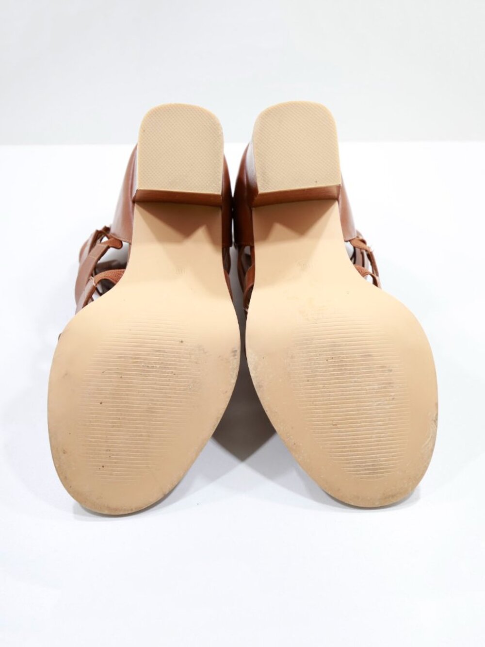 Torrid Brown Faux Leather 4" Block Heel Cage Sandals - 11 WW - Picture 7 of 7